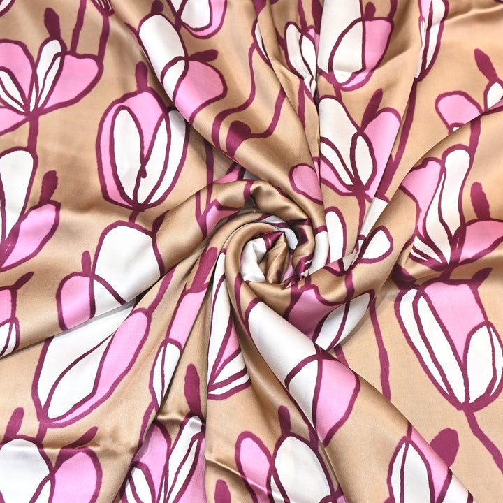 Elegant Modal Satin Digital Print Fabric 5 – Soft Luxury Designer Fabric - 001416-S1