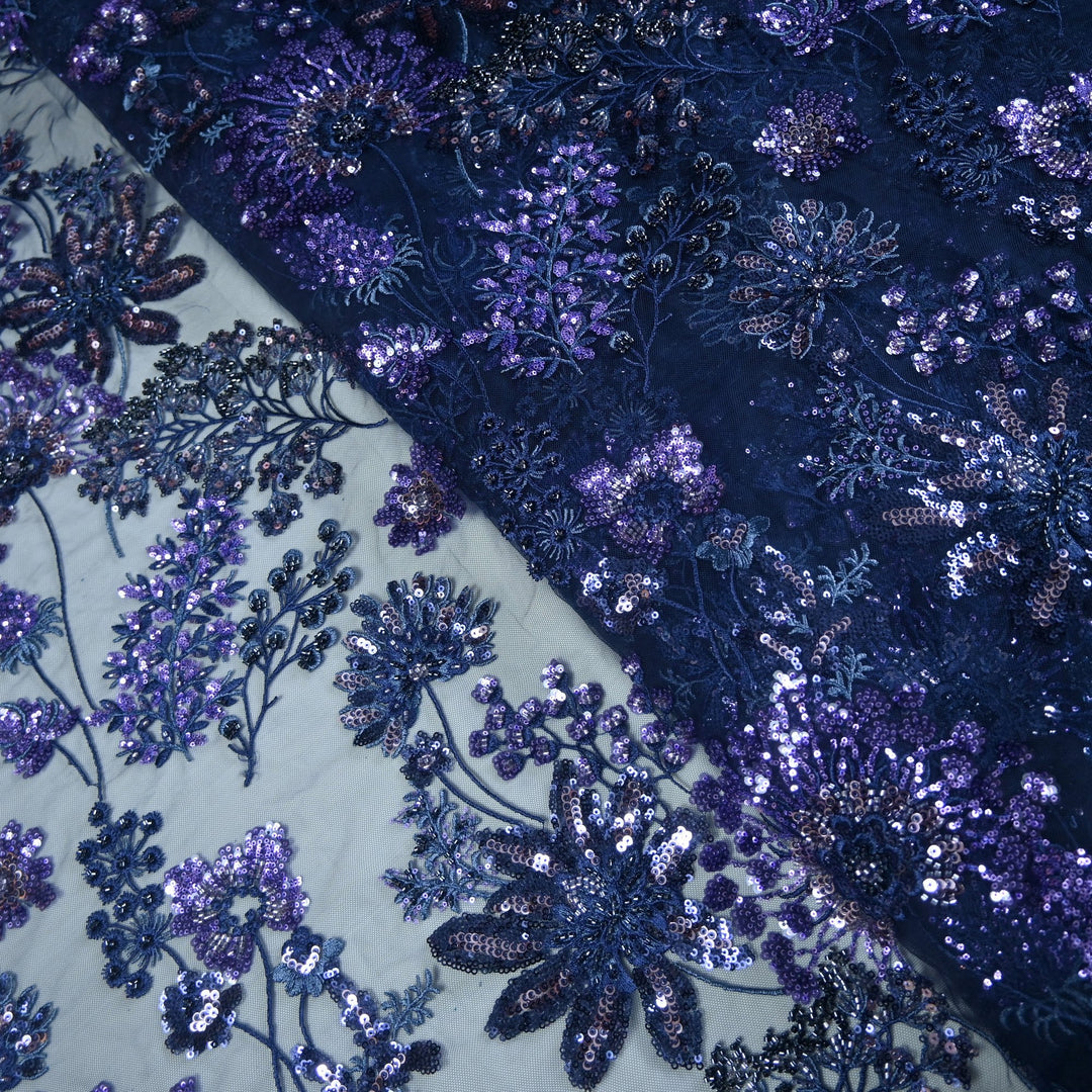 Imported Net Cut Dana With Sequins Embroidery Fabrics