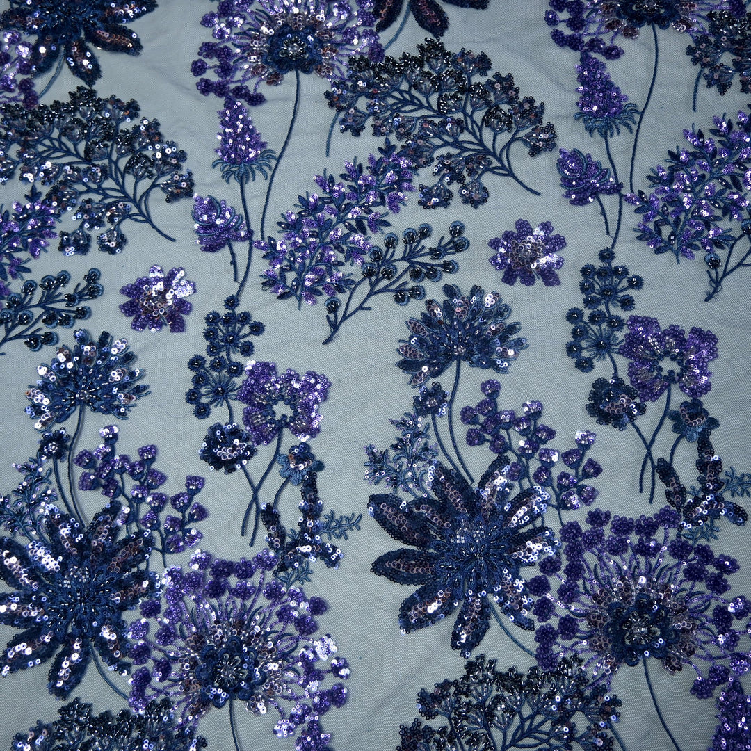 Imported Net Cut Dana With Sequins Embroidery Fabrics