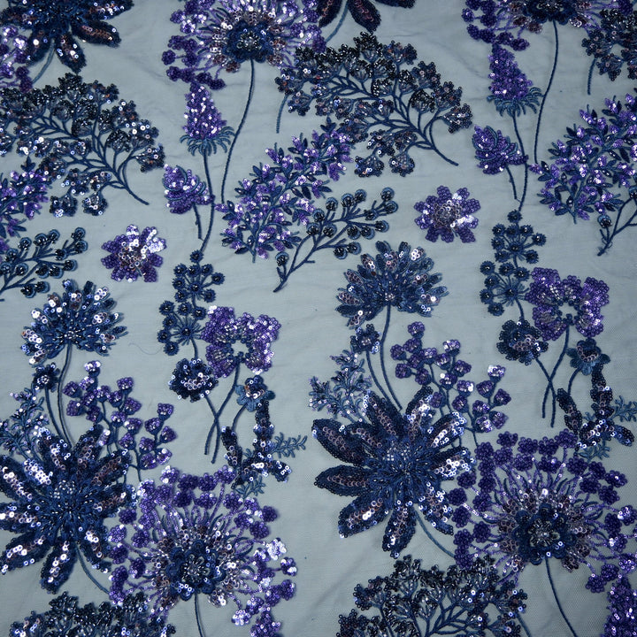 Imported Net Cut Dana With Sequins Embroidery Fabrics