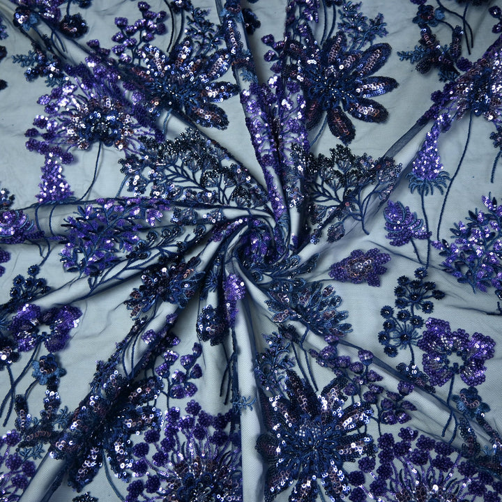 Imported Net Cut Dana With Sequins Embroidery Fabrics