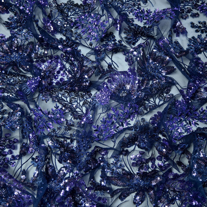 Imported Net Cut Dana With Sequins Embroidery Fabrics