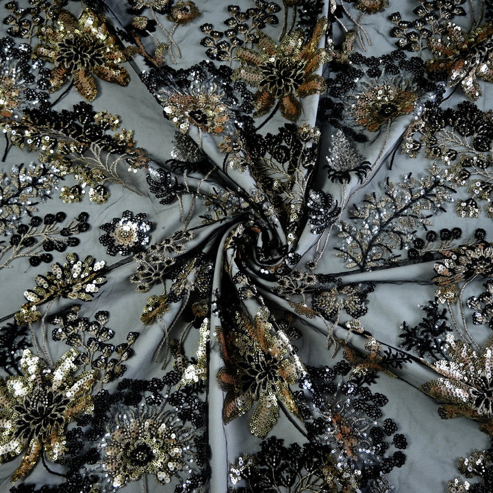 Imported Net Cut Dana With Sequins Embroidery Fabrics