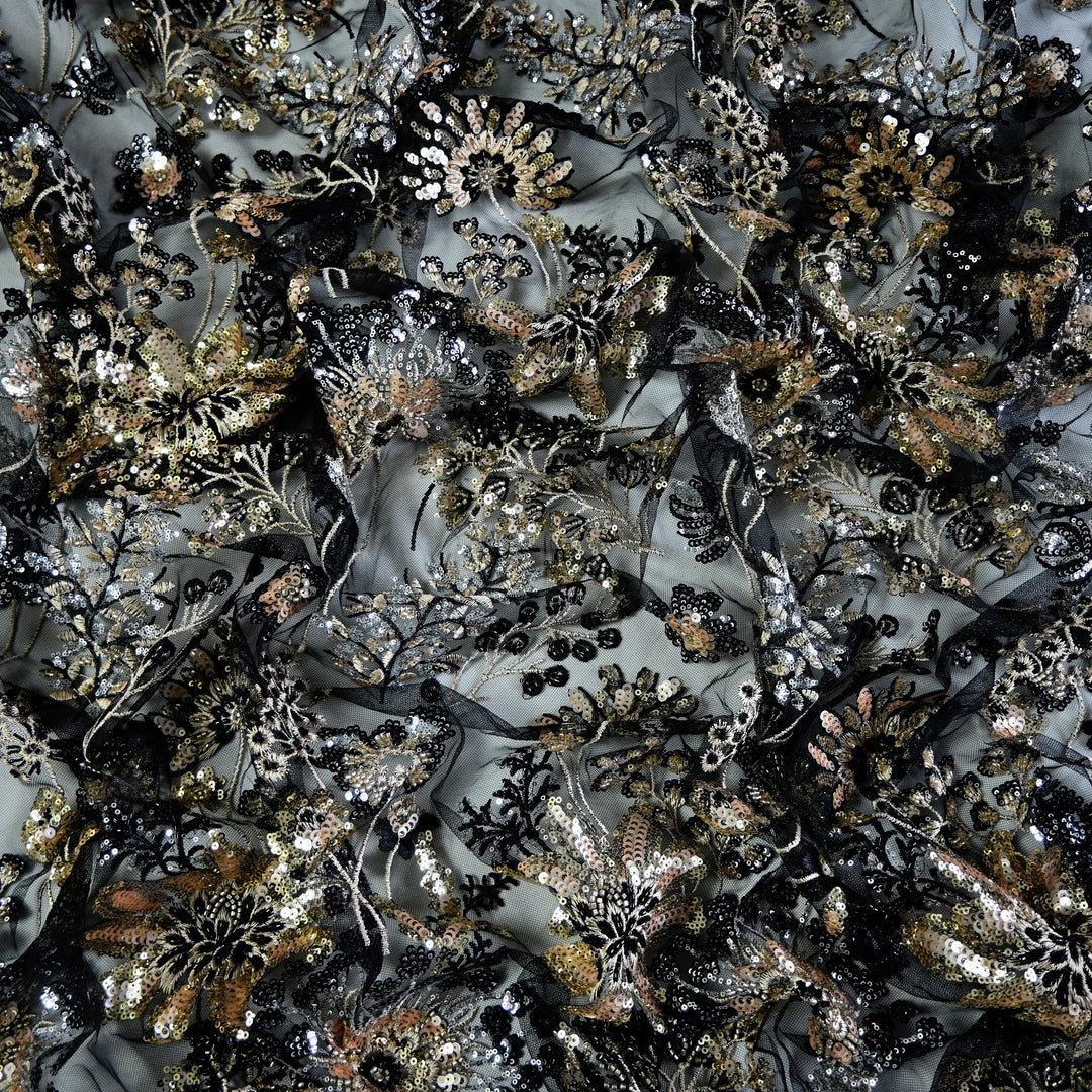 Imported Net Cut Dana With Sequins Embroidery Fabrics