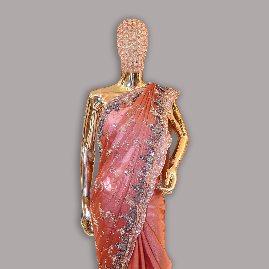 Tissue Cut Dana Sequins & Zari work Saree | JS7538-02