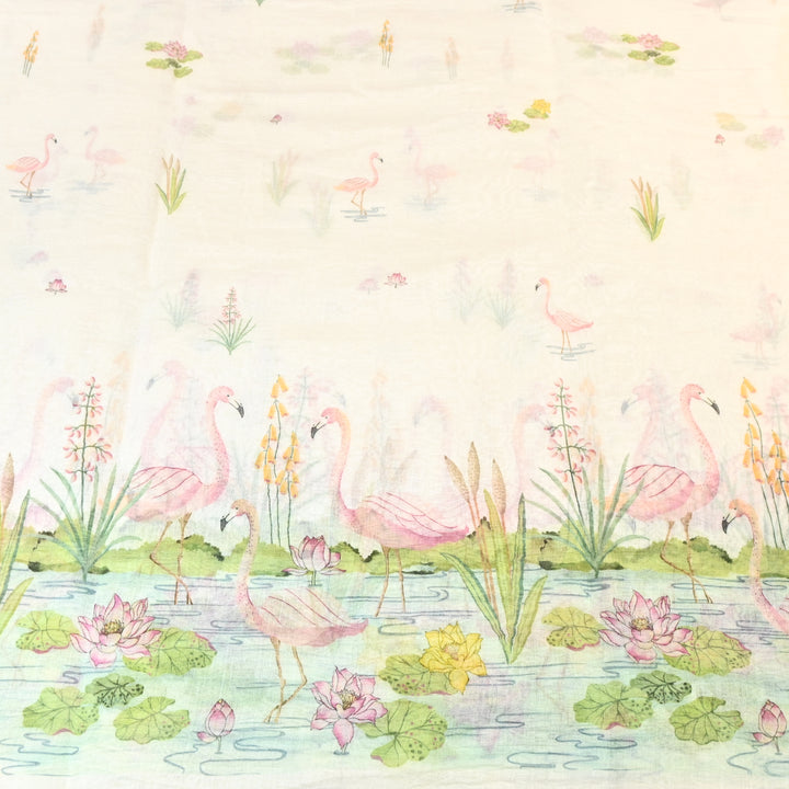 Mul Chanderi Digital Print Fabric - Soft Lightweight Designer Fabric GC0018-02