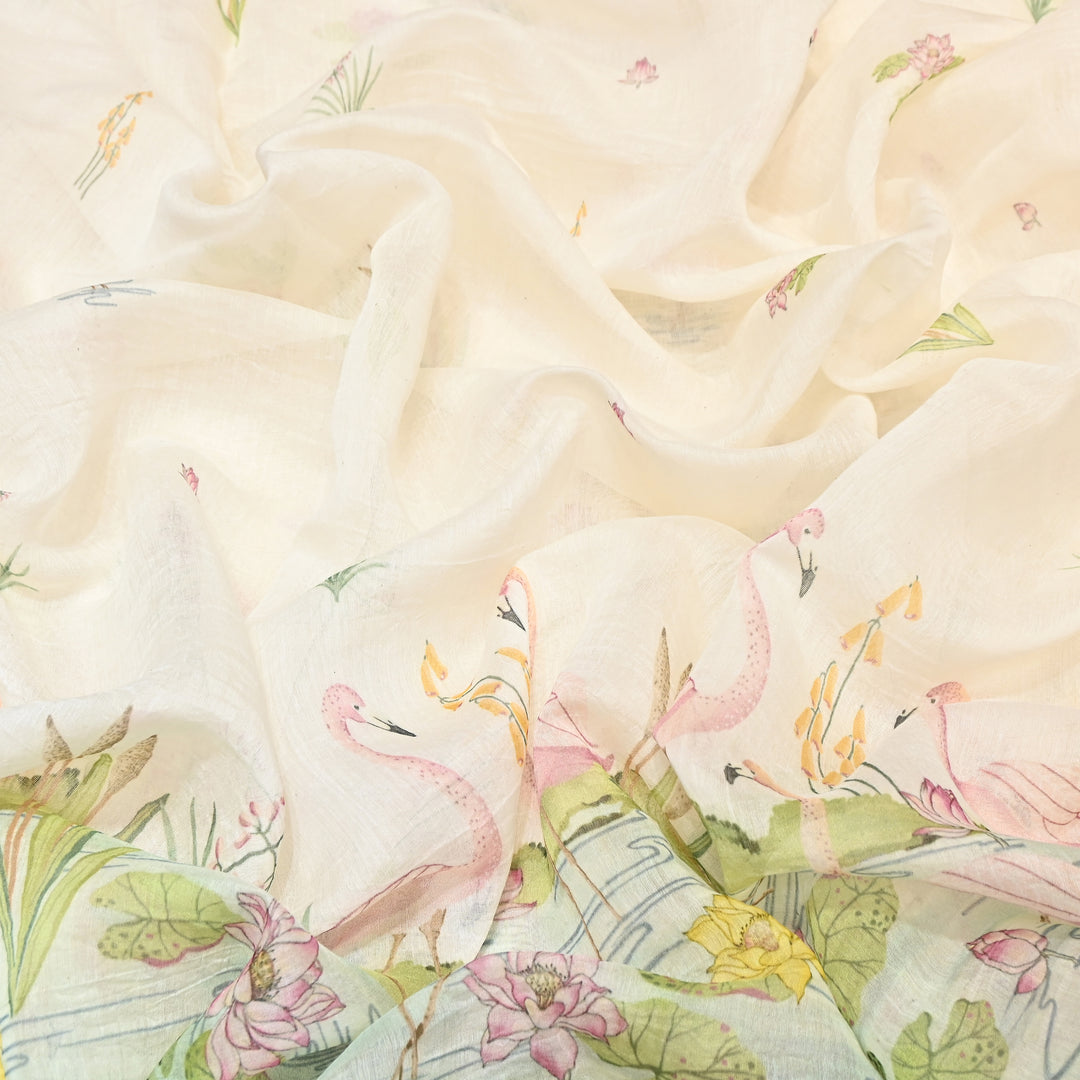 Mul Chanderi Digital Print Fabric - Soft Lightweight Designer Fabric GC0018-02
