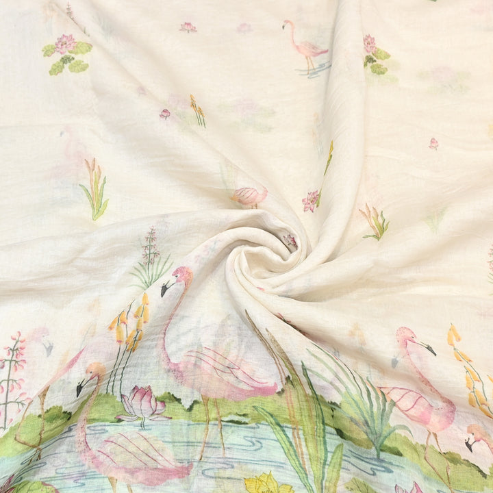 Mul Chanderi Digital Print Fabric - Soft Lightweight Designer Fabric GC0018-02