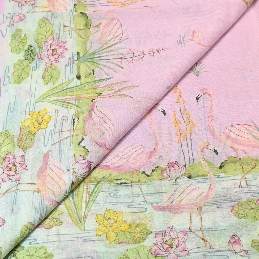 Mul Chanderi Digital Print Fabric - Soft Lightweight Designer Fabric GC0018-03
