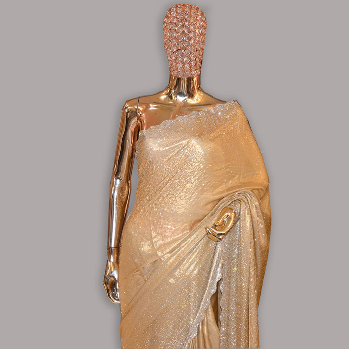 Crepe Tissue Swarovski Work Saree | JSS388-01