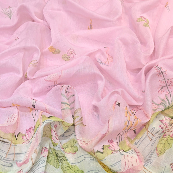Mul Chanderi Digital Print Fabric - Soft Lightweight Designer Fabric GC0018-03