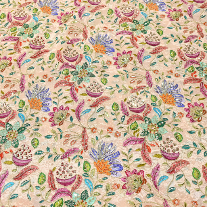 Premium Crepe Fabric With Position Print & Sequin Embroidery – FF1094-A