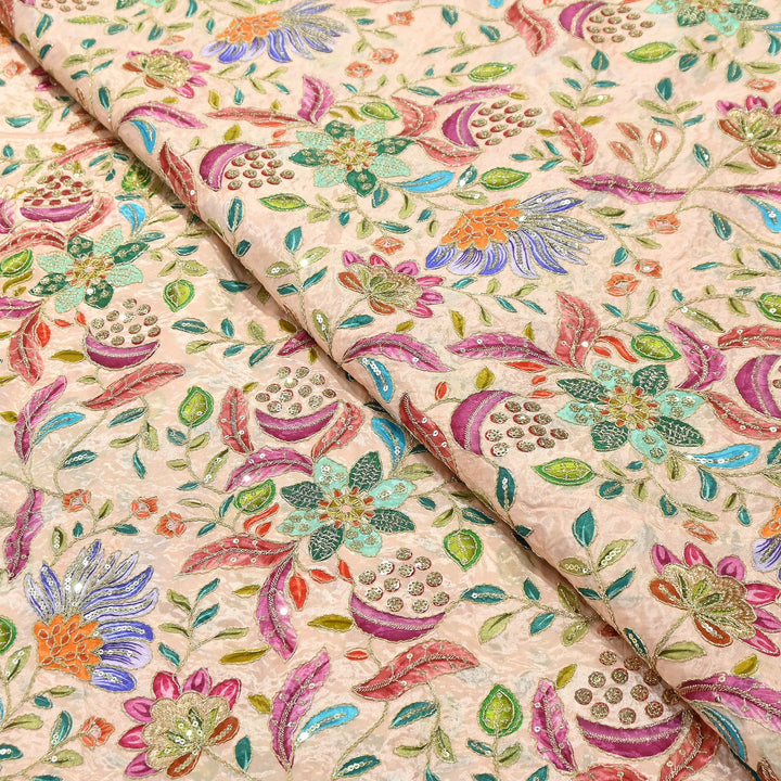 Premium Crepe Fabric With Position Print & Sequin Embroidery – FF1094-A