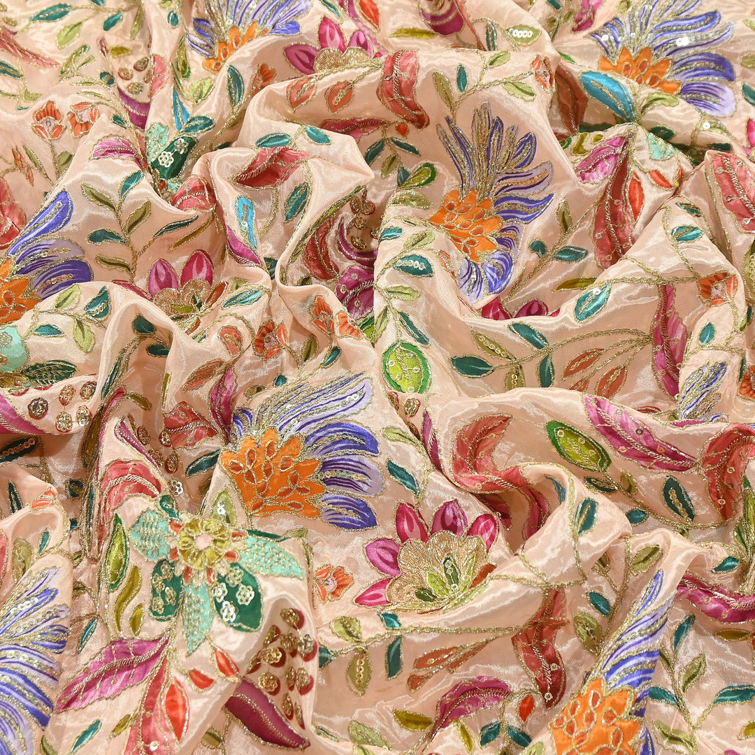 Premium Crepe Fabric With Position Print & Sequin Embroidery – FF1094-A