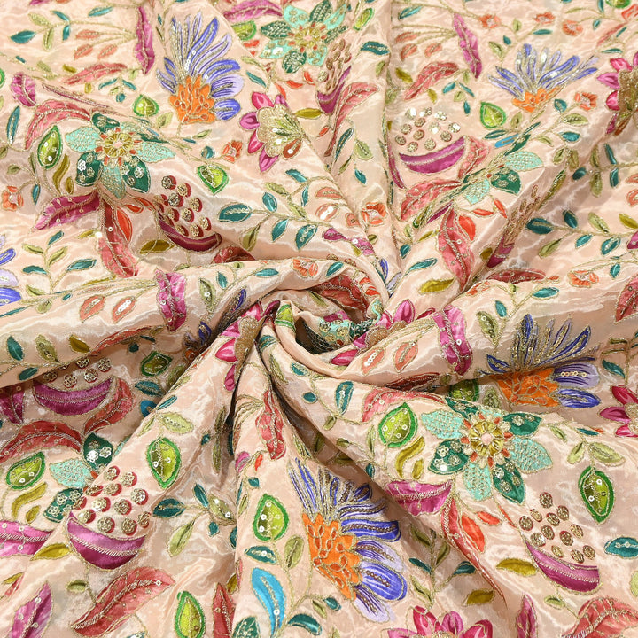 Premium Crepe Fabric With Position Print & Sequin Embroidery – FF1094-A