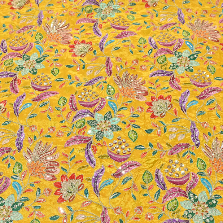 Premium Crepe Fabric With Position Print & Sequin Embroidery – FF1094-B