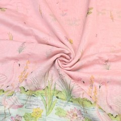 Mul Chanderi Digital Print Fabric - Soft Lightweight Designer Fabric GC0018-01