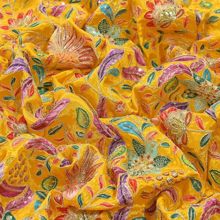 Premium Crepe Fabric With Position Print & Sequin Embroidery – FF1094-B