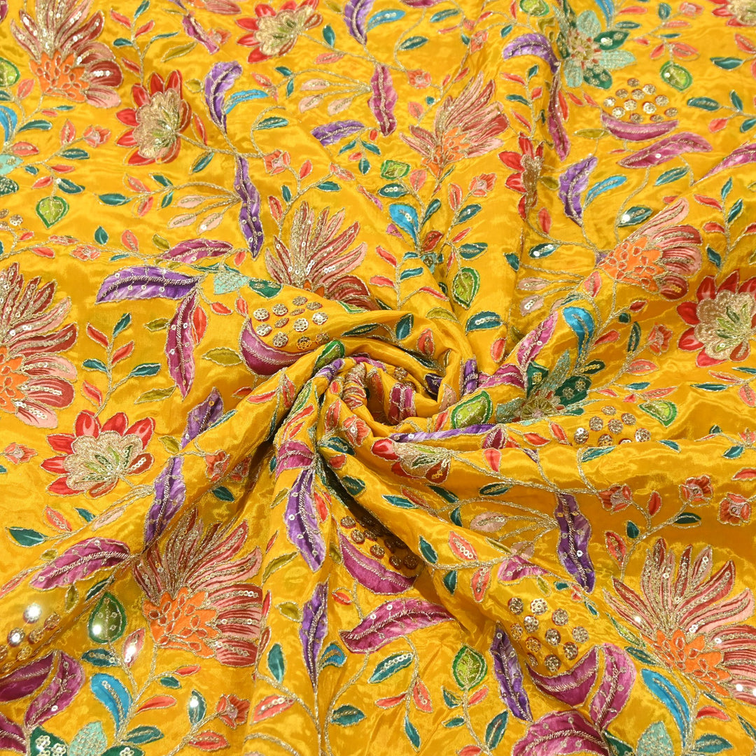 Premium Crepe Fabric With Position Print & Sequin Embroidery – FF1094-B