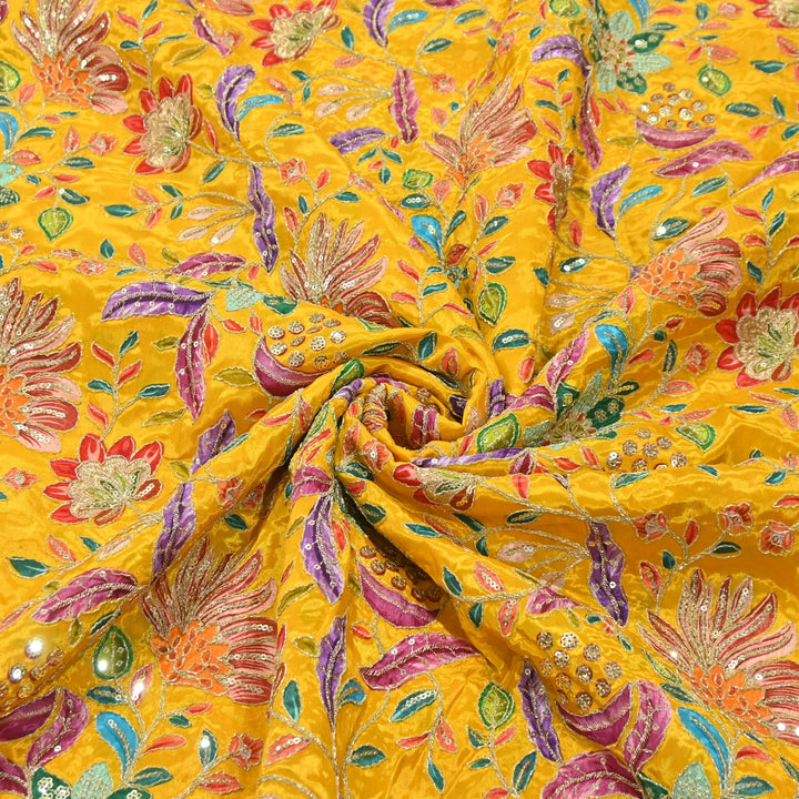 Premium Crepe Fabric With Position Print & Sequin Embroidery – FF1094-B