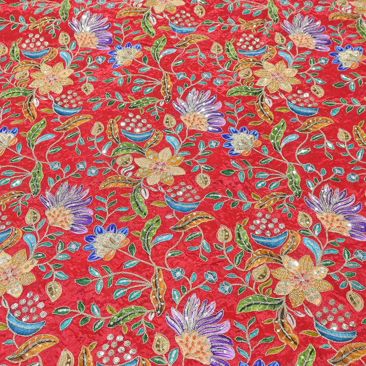 Premium Crepe Fabric With Position Print & Sequin Embroidery – FF1094-C