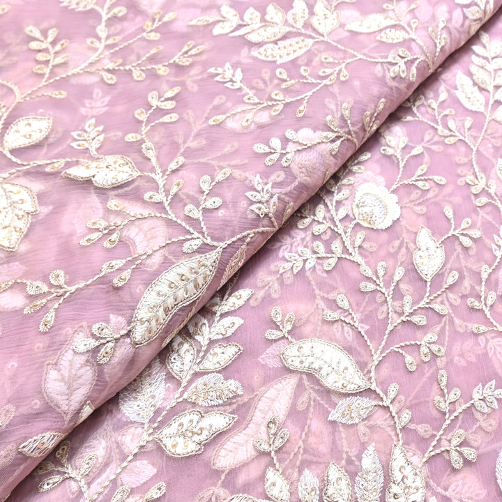 Chinon Thread & Sequins Embroidery Fabric – Soft Flowing Designer Fabric F62347-04