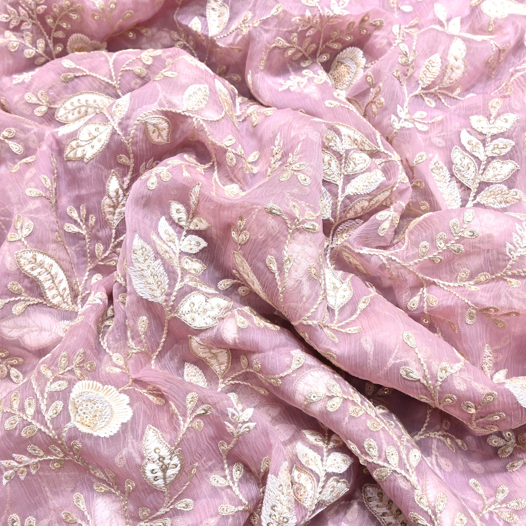 Chinon Thread & Sequins Embroidery Fabric – Soft Flowing Designer Fabric F62347-04