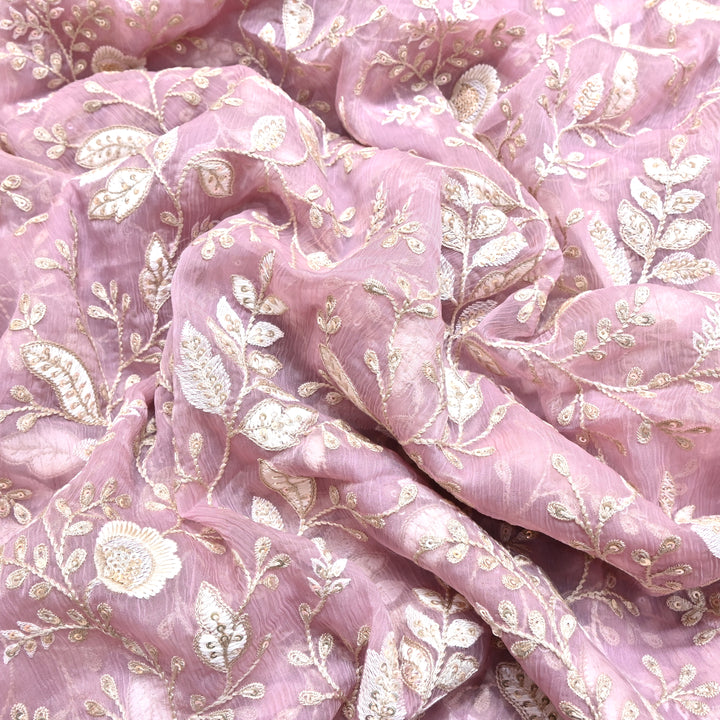 Chinon Thread & Sequins Embroidery Fabric – Soft Flowing Designer Fabric F62347-04