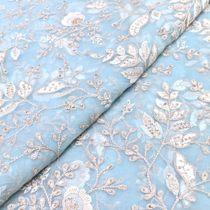 Chinon Thread & Sequins Embroidery Fabric – Soft Flowing Designer Fabric F62347-03