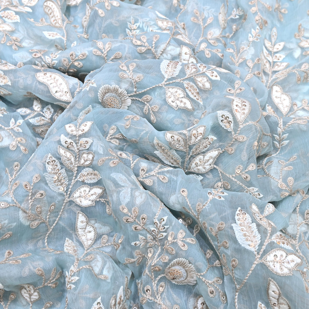 Chinon Thread & Sequins Embroidery Fabric – Soft Flowing Designer Fabric F62347-03