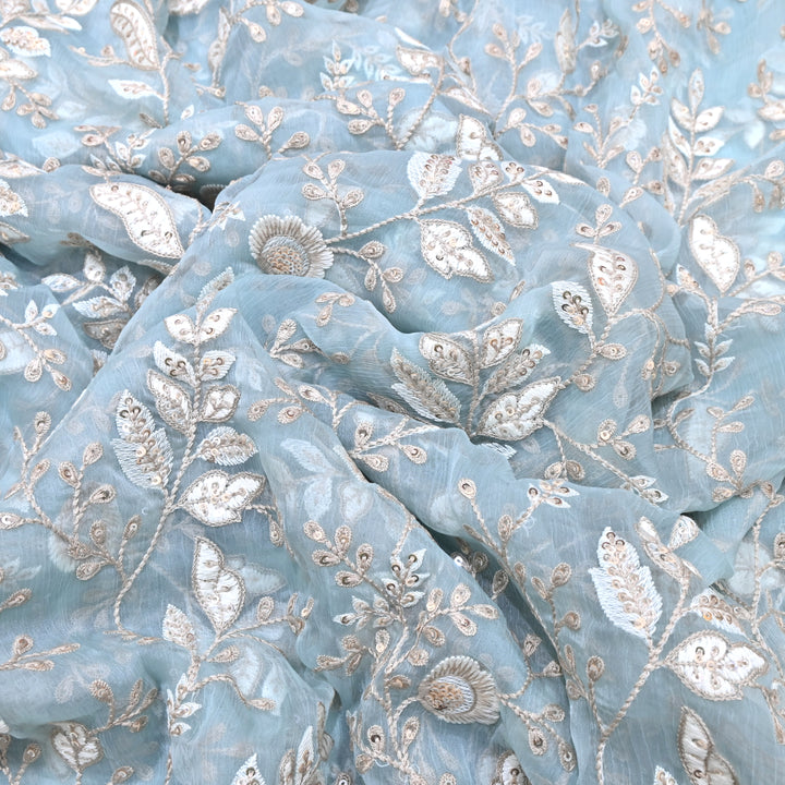 Chinon Thread & Sequins Embroidery Fabric – Soft Flowing Designer Fabric F62347-03
