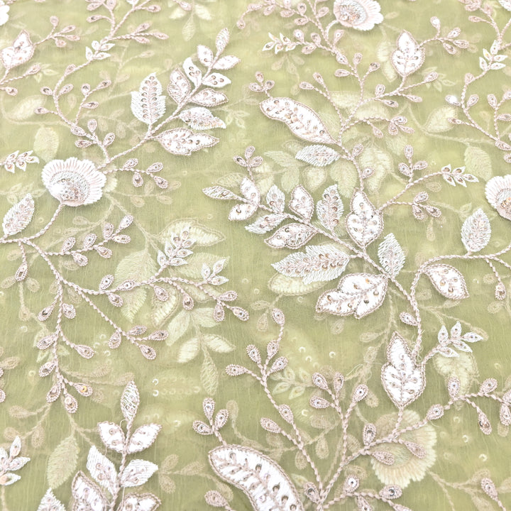 Chinon Thread & Sequins Embroidery Fabric – Soft Flowing Designer Fabric F62347-01