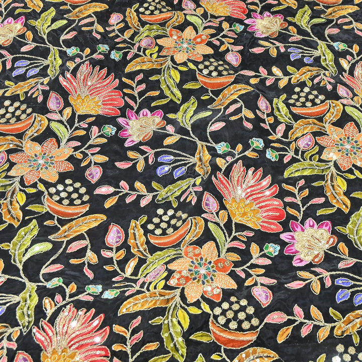 Premium Crepe Fabric With Position Print & Sequin Embroidery – FF1094-E