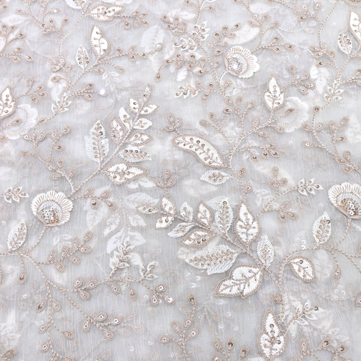Chinon Thread & Sequins Embroidery Fabric – Soft Flowing Designer Fabric F62347-02