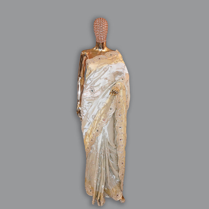 Tissue Pearl (Moti) Work Saree  | JS5017
