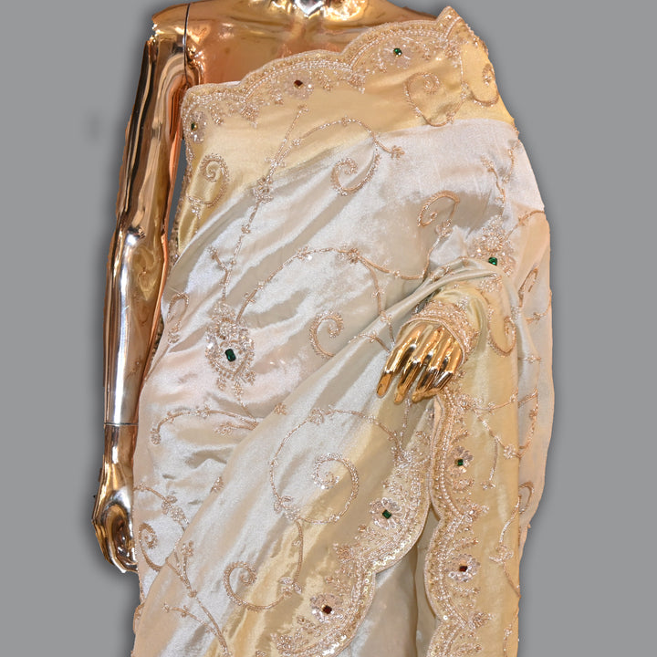 Tissue Pearl (Moti) Work Saree  | JS5017