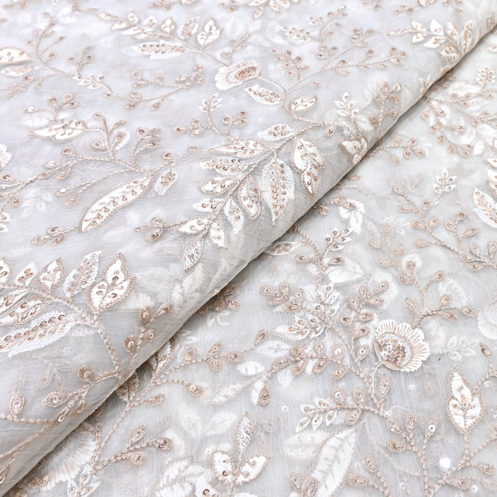 Chinon Thread & Sequins Embroidery Fabric – Soft Flowing Designer Fabric F62347-02
