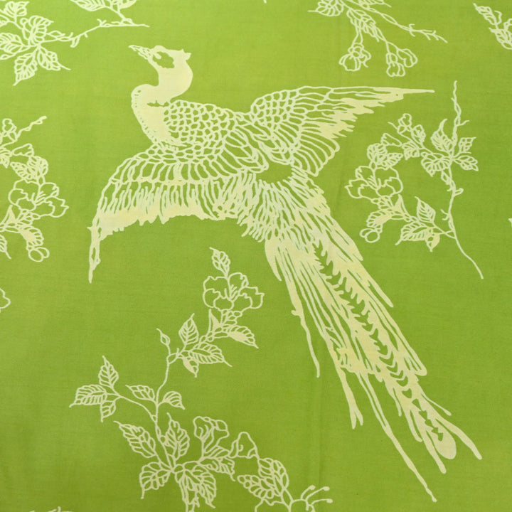 Light Green Color Cotton Discharge Print Fabric