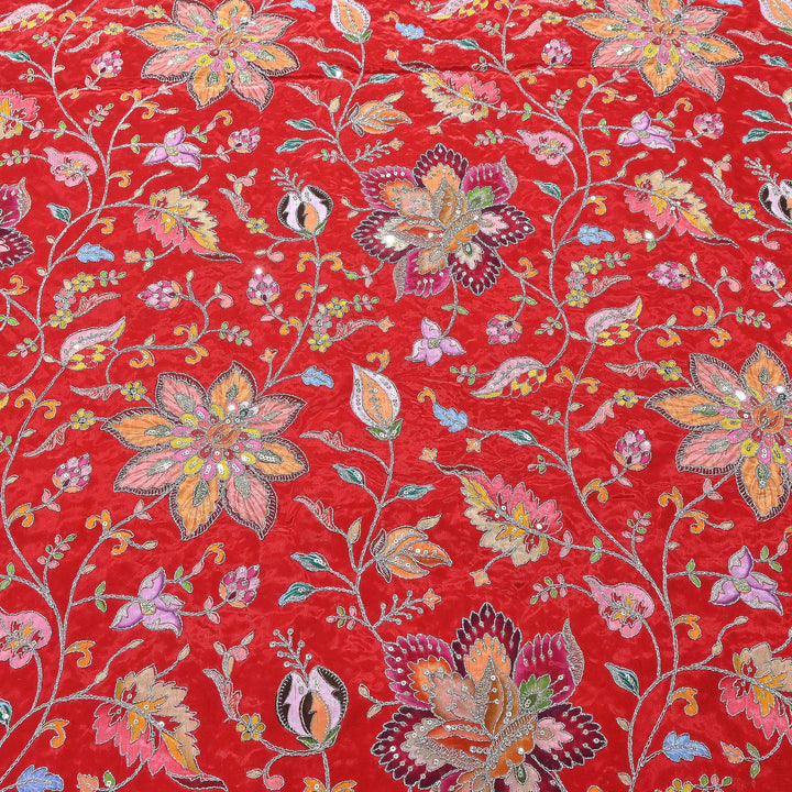Premium Crepe Fabric With Position Print & Sequin Embroidery – FF1141-3