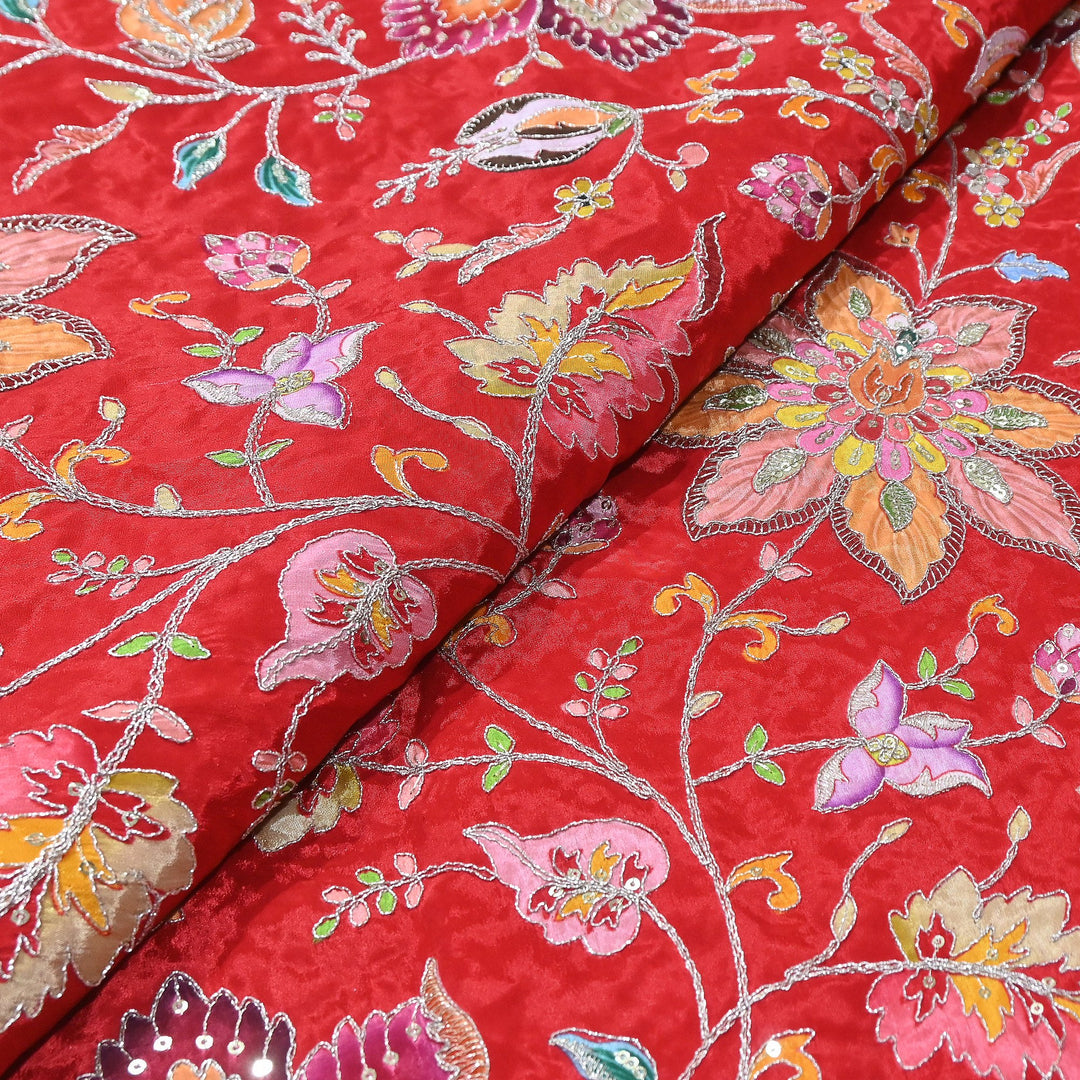 Premium Crepe Fabric With Position Print & Sequin Embroidery – FF1141-3