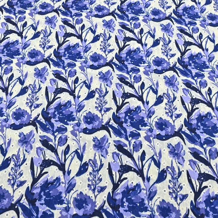 Cotton Chicken Digital Print Cutwork Embroidery Fabric - 001196-A9