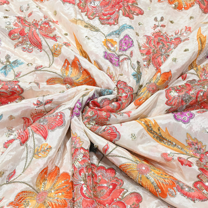 Premium Crepe Fabric With Position Print & Sequin Embroidery – FF1141-5