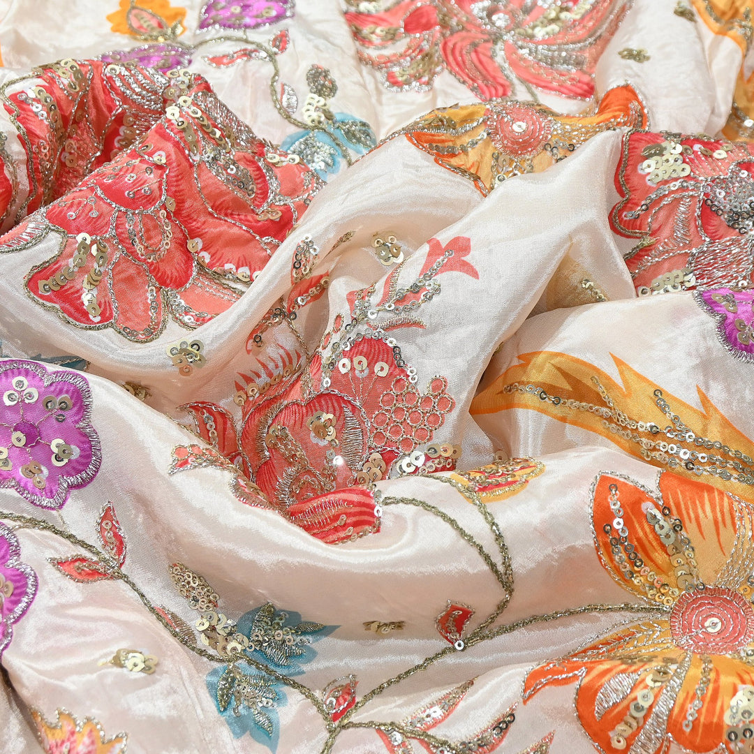 Premium Crepe Fabric With Position Print & Sequin Embroidery – FF1141-5