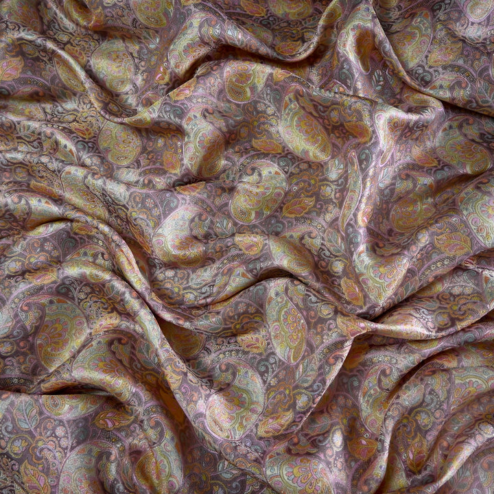 Dola Silk Position Print With Zari Jaquard Fabrics