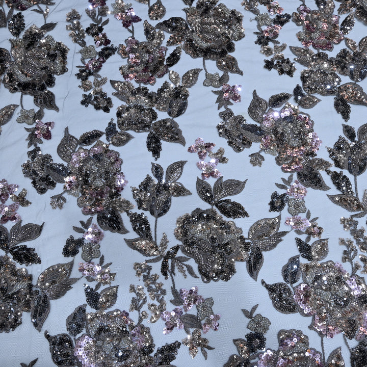 Beautiful Imported Net Cut Dana & Sequins Embroidery Fabrics