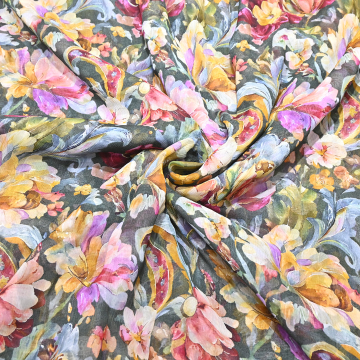 Chiffon Digital Print Fabric – Soft Flowing Designer Printed Fabric MT0012-05