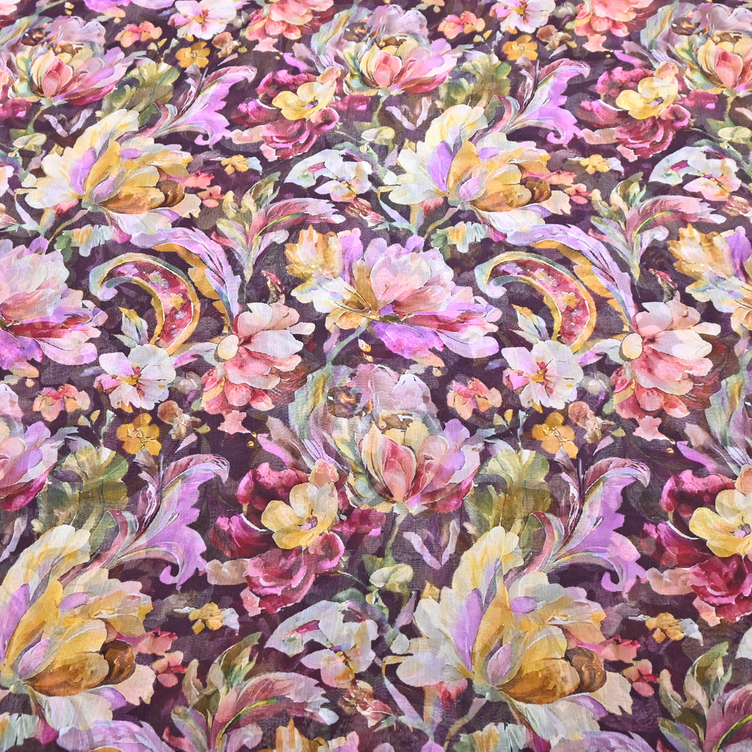 Chiffon Digital Print Fabric – Soft Flowing Designer Printed Fabric MT0012-07
