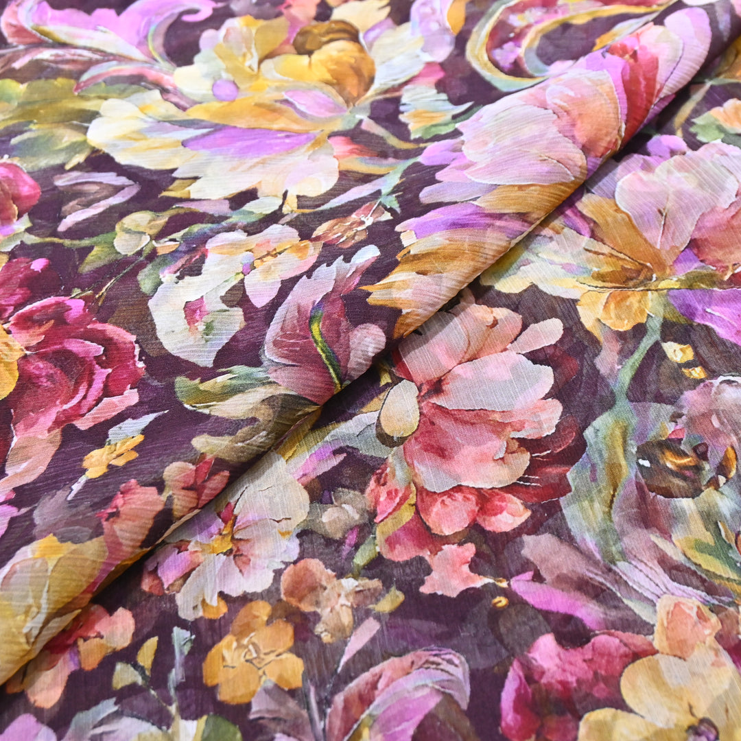Chiffon Digital Print Fabric – Soft Flowing Designer Printed Fabric MT0012-07