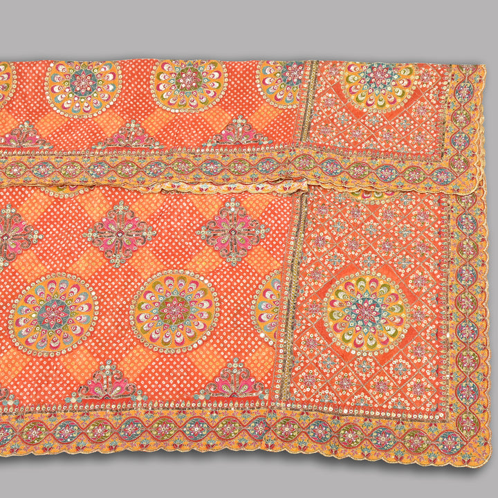 Premium Organza Bandhani Print Zari Embroidery Dupatta | Designer Ethnic Dupatta-RD7226-H