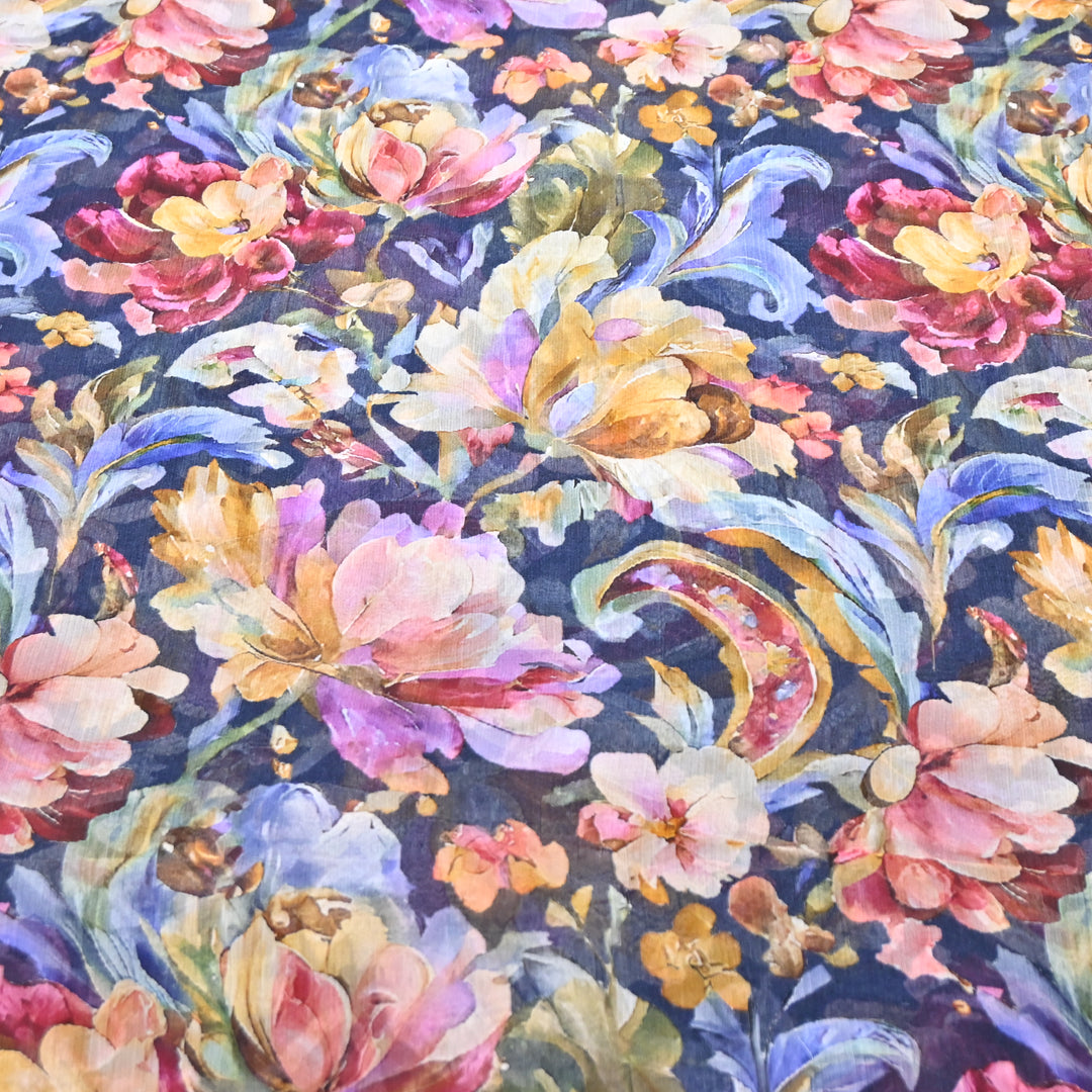 Chiffon Digital Print Fabric – Soft Flowing Designer Printed Fabric MT0012-09